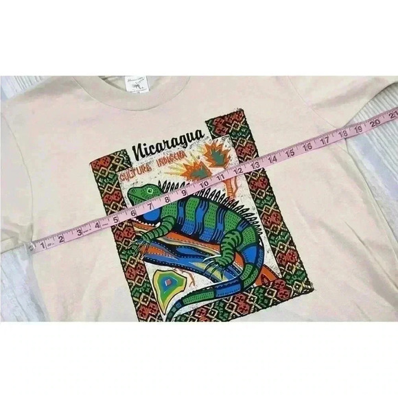 Hawaiian Tropical Iguana Bearded Dragon TAN T Shirt Nicaragua Kids Size 16 NWOT - Picture 11 of 13
